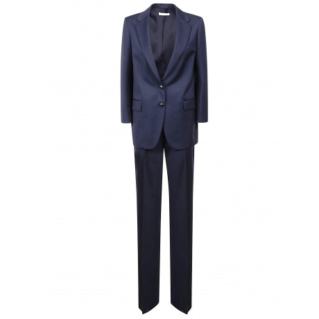 Saulina tailleur monopetto donna blu in lana
