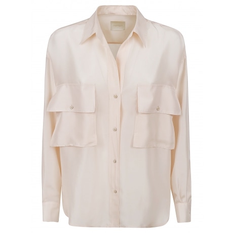 Momoni camicia donna in seta rosa chiaro