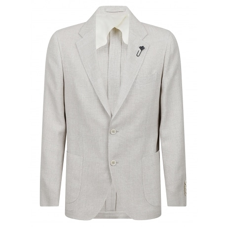 Lardini Giacca monopetto uomo bianco in hopsack