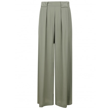 Momoni Pantaloni donna in seta verde salvia