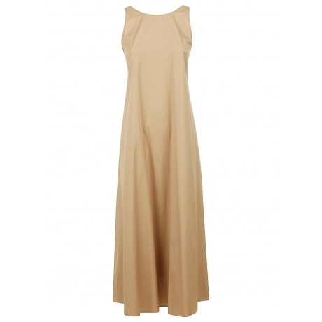 Max Mara Abito donna lungo in popeline di cotone cammello