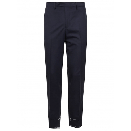 Rota pantalone uomo blu in lana