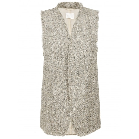 Momoni gilet donna stuoia lurex oro/argento