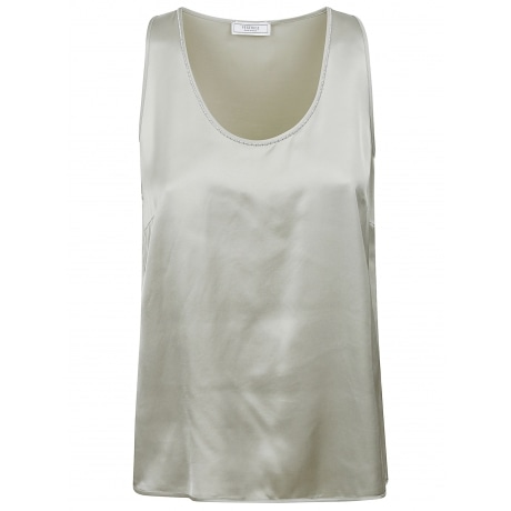 Peserico top donna con scollo a u raso di viscosa eucalipto