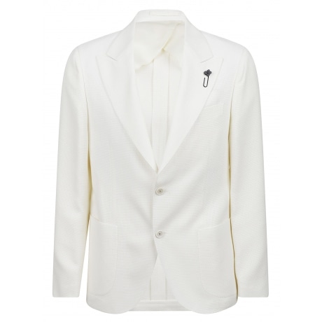 Lardini giacca monopetto uomo bianco in misto lana