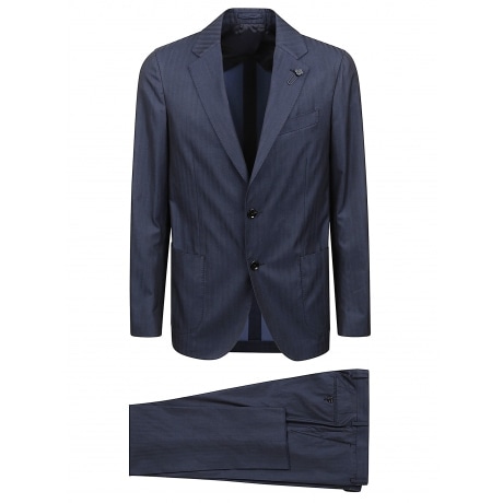 Lardini abito monopetto uomo beige in cotone solaro