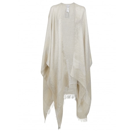 Peserico Kimono in lurex,viscosa,lino e metallo beige