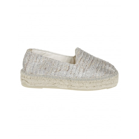 Manebi' Espadrillas donna in pelle scamosciata oro con doppia suola