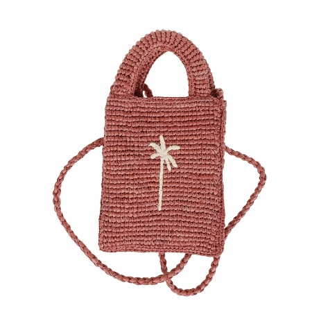 Manebi' borsa con tracolla in rafia ruggine