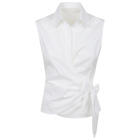 Robert Friedman camicia smanicata donna in cotone bianca