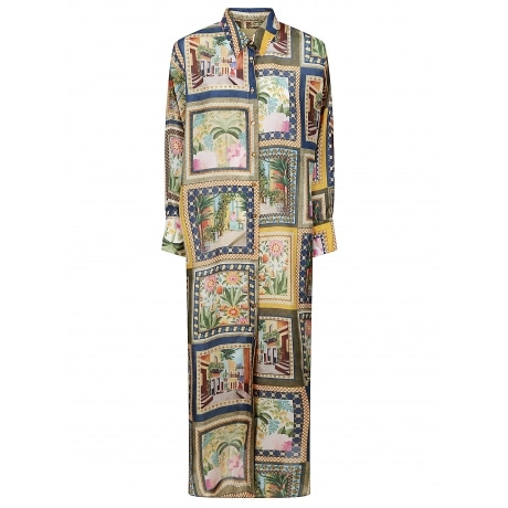 Momoni Chemisier donna in seta stampato multicolor