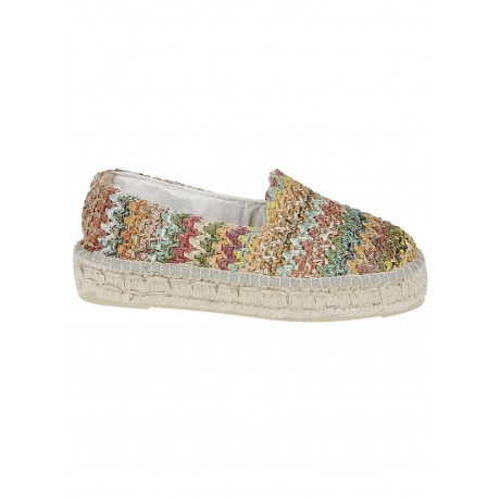 Manebi' espadrillas donna in rafia multicolor con doppia  suola