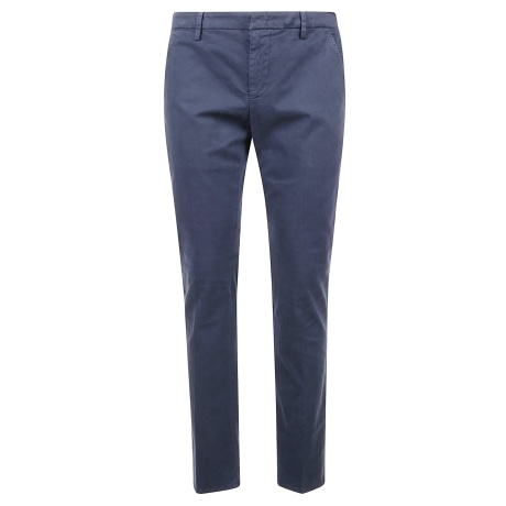 Dondup pantaloni uomo in gabardina di cotone blu