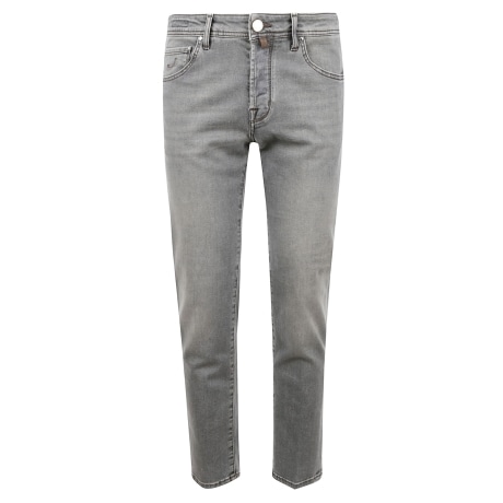 Jacob Cohen pantalone uomo scott slim carrot  in denim di cotone grigio