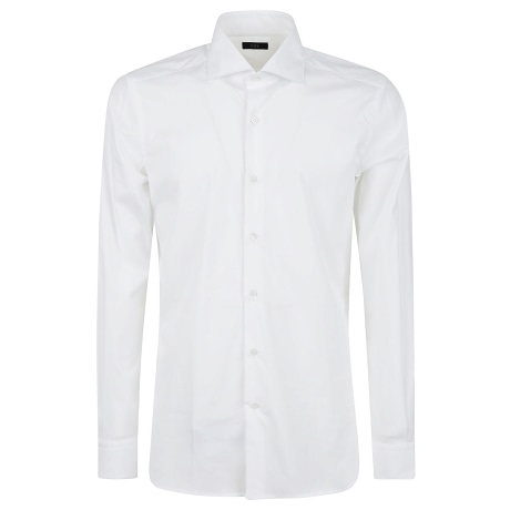 Fay camicia uomo in tessuto tecnico stretch bianca