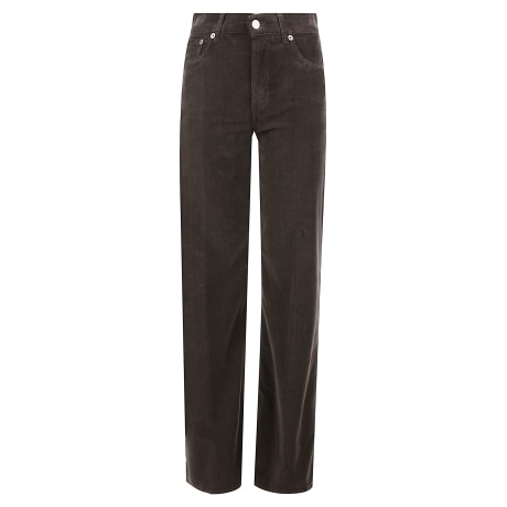 Dondup pantalone amber donna wide leg in velluto millerighe marrone