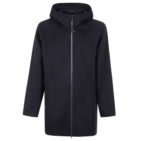 Aspesi parka uomo in lana e zip blu