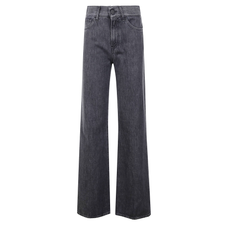 Dondup jeans donna amber wide leg in denim grigio