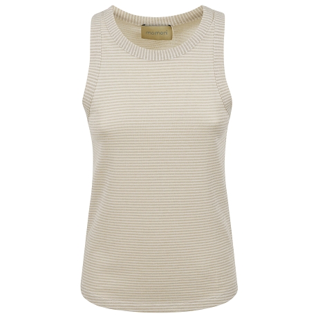 Momoni top donna a righe in jersey di cotone panna e oro