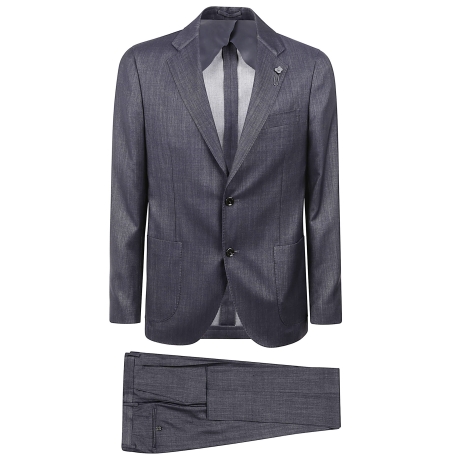 Lardini abito monopetto uomo in denim giapponese