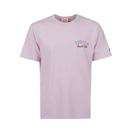 Saint Barth t-shirt uomo con maxi stampa dirty martini in cotone rosa