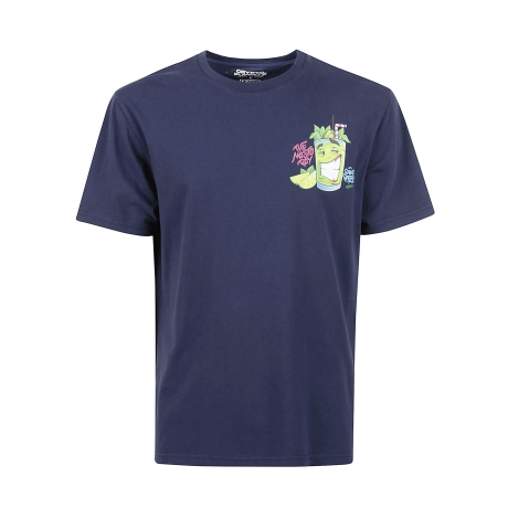 Saint Barth t-shirt uomo con maxi stampa mojito in cotone blu