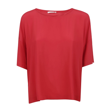 Maliparmi maglia donna boxy in seta rosso