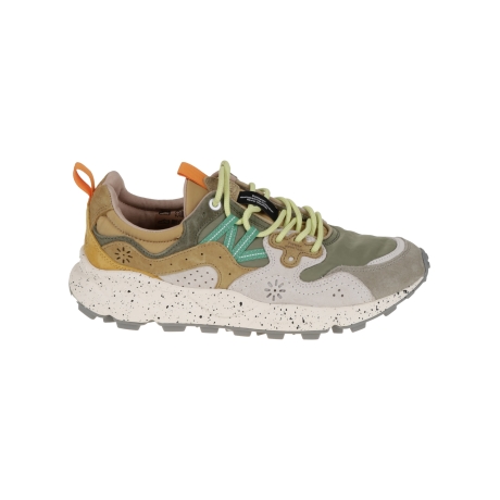 Flower Mountain scarpe uomo in suede e nylon grigio bianco e giallo