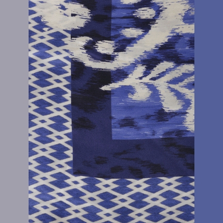 Maliparmi sciarpa donna in seta con fantasia floreale blu
