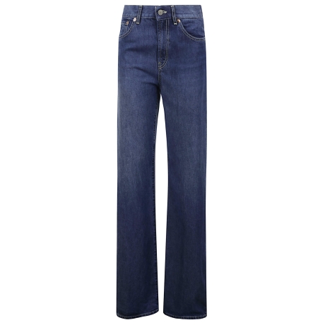 Dondup jeans donna amber wide leg in denim scuro