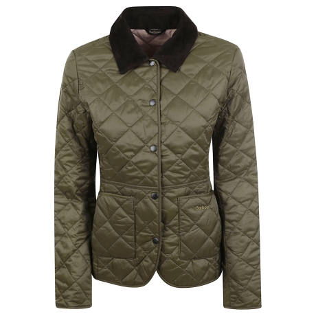 Barbour giacca donna trapuntata deveron in nylon verde