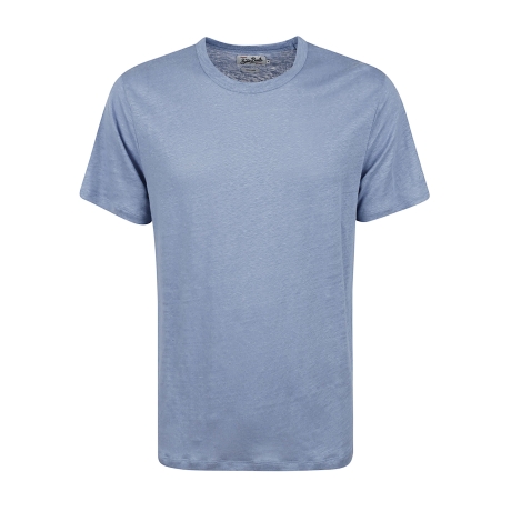 Saint Barth t-shirt uomo ecstasea in puro lino celeste