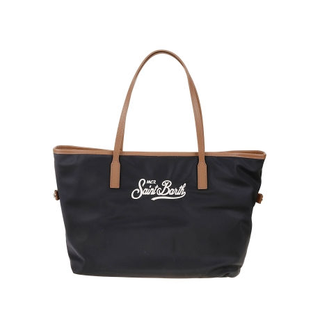 Saint Barth borsa donna city media in nylon nero