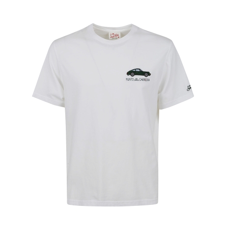 Saint Barth t-shirt uomo stampa carriera car bianca