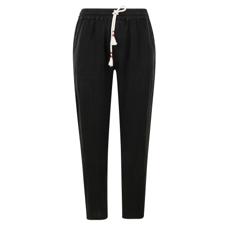 Saint Barth pantaloni uomo calais in lino nero
