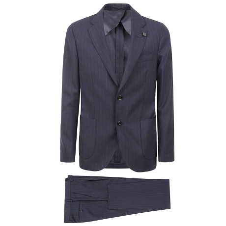 Lardini abito uomo gessato in lana blu
