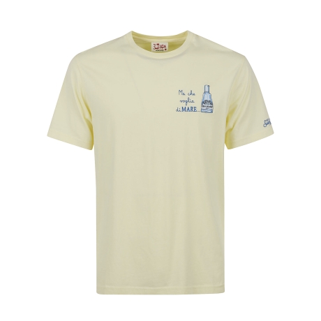 Saint Barth t-shirt uomo portofino voglia di mare in cotone giallo