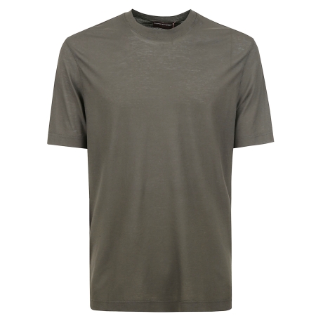 De Laurentiis t-shirt uomo in crepe di cotone leggero verde