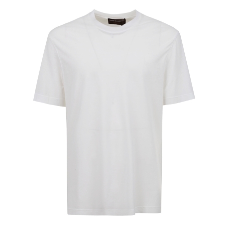 De Laurentiis t-shirt uomo in crepe di cotone leggero bianco