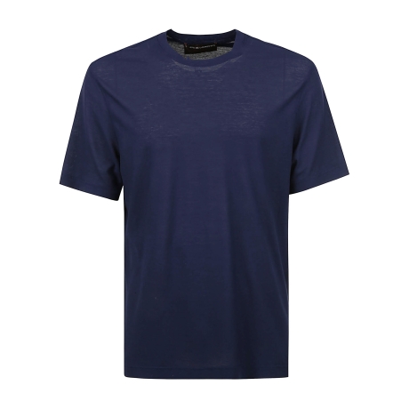 De Laurentiis t-shirt uomo in crepe di cotone leggero blu