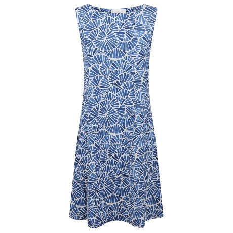 Maliparmi abito donna corto smanicato in jersey fantasia blu
