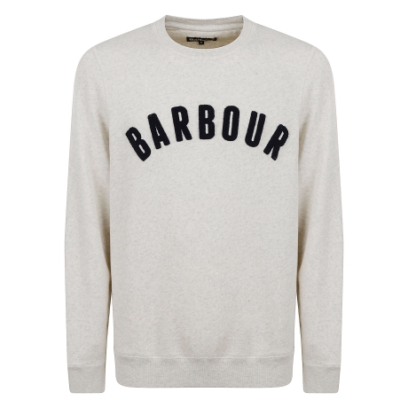 Barbour felpa uomo con logo ricamato in cotone grigio
