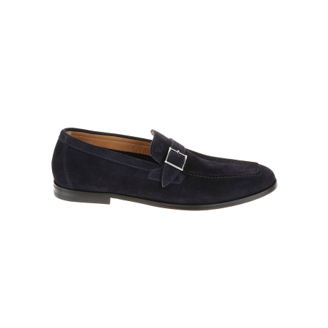 Doucal's scarpa uomo mono fibbia in camoscio blu