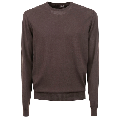 De Laurentiis maglia uomo in crepe marrone