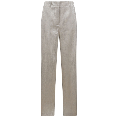 Peserico pantalone donna in resca di lino/viscosa/lamè beige