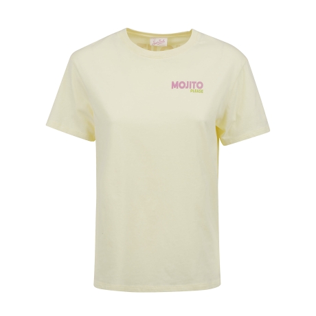 Saint Barth t-shirt donna mojito post card in cotone giallo