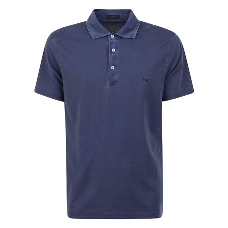Fay polo uomo in jersey di cotone blu