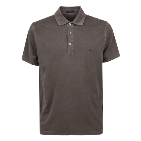 Fay polo uomo in jersey di cotone marrone