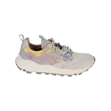 Flower Mountain scarpe donna in suede e nylon grigio e giallo