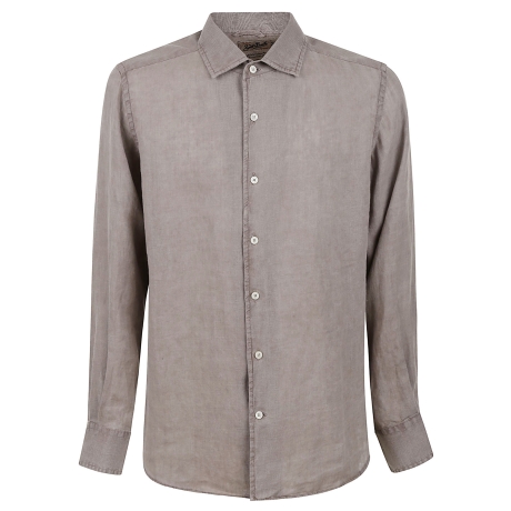 Saint Barth camicia raphael in lino tortora